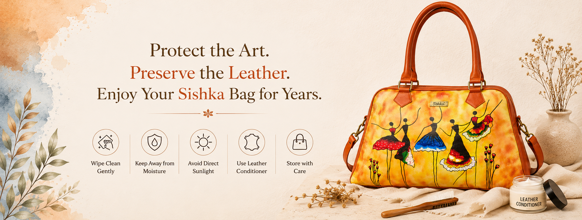 How to Care for a Hand-Painted Leather Handbag?