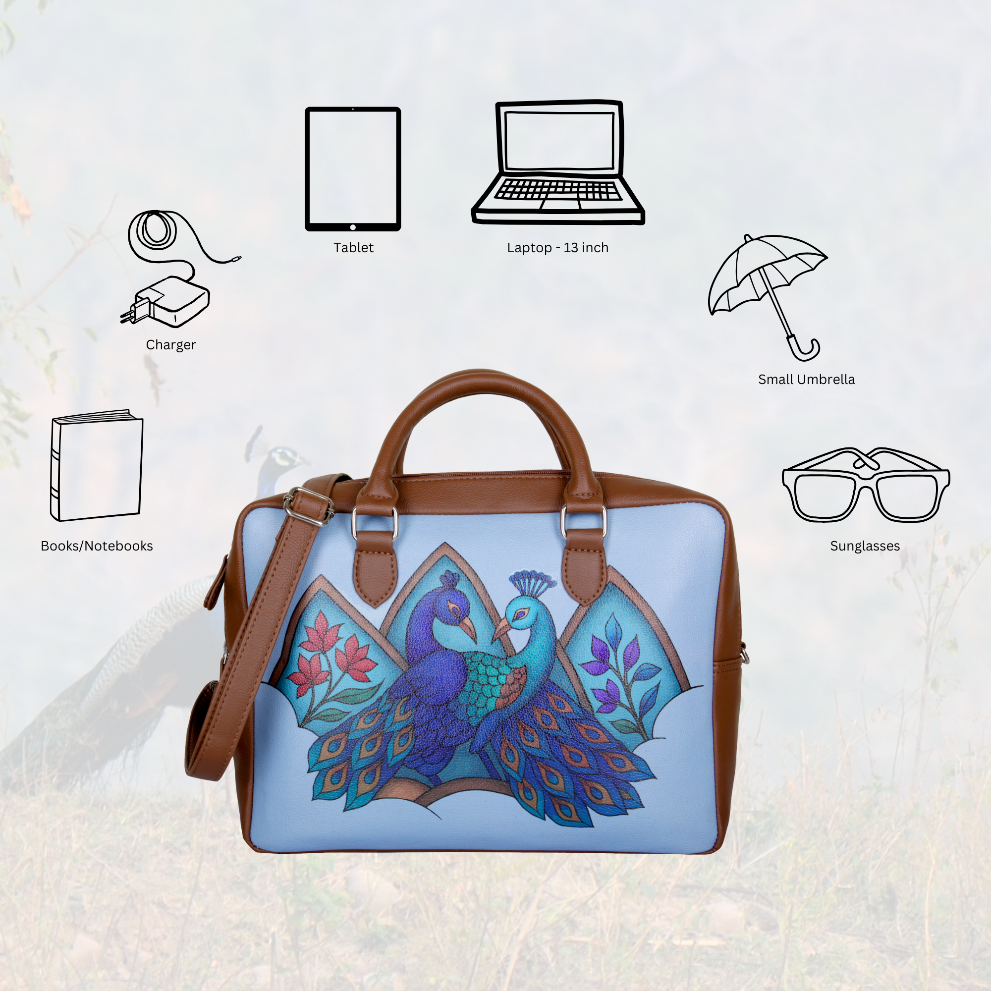 Women's Leather Crossbody Bag with Top Handle – Versatile Printed Shoulder, Tote & Business Handbag – Work, Travel & Daily Use