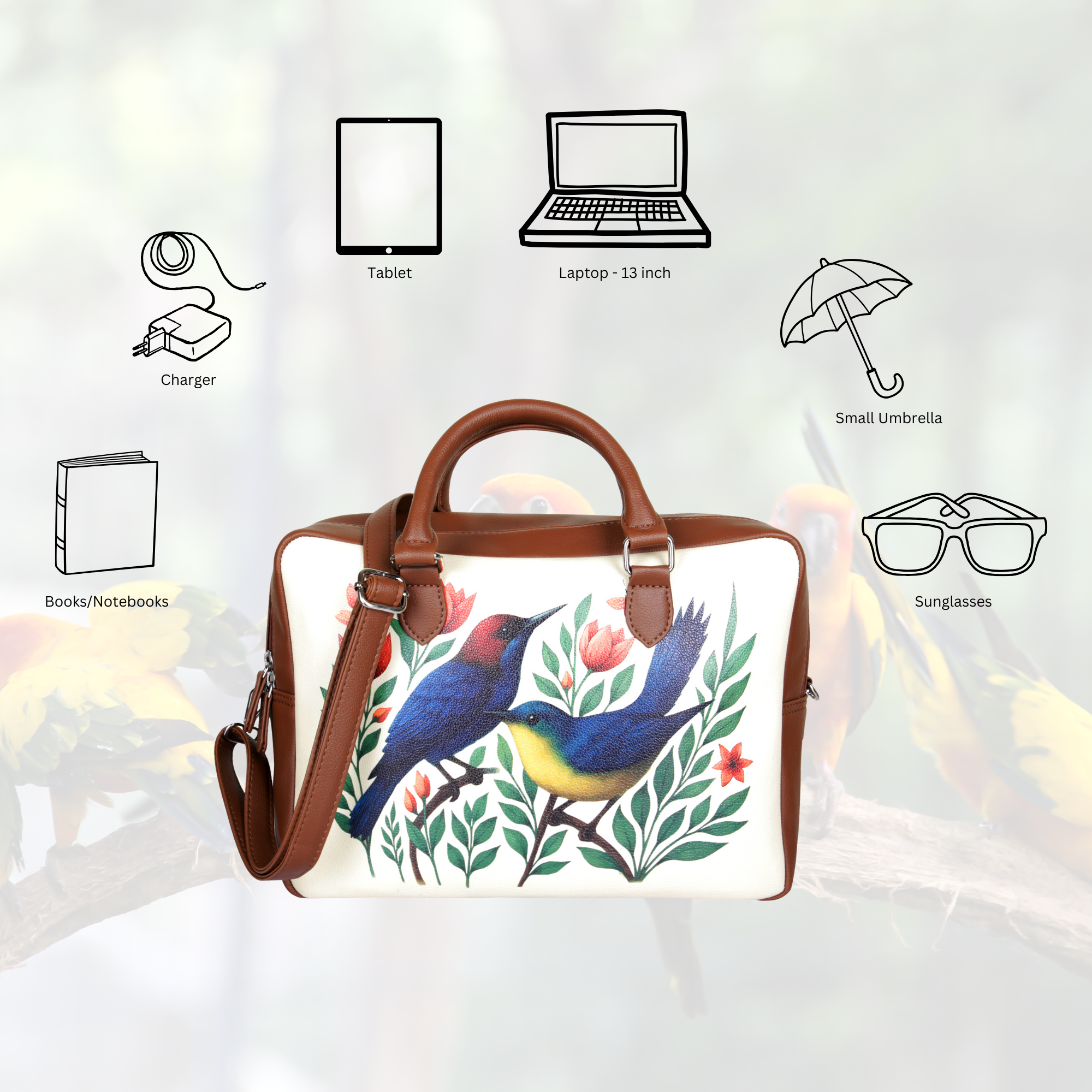 Women's Leather Crossbody Bag with Top Handle – Versatile Printed Shoulder, Tote & Business Handbag – Work, Travel & Daily Use