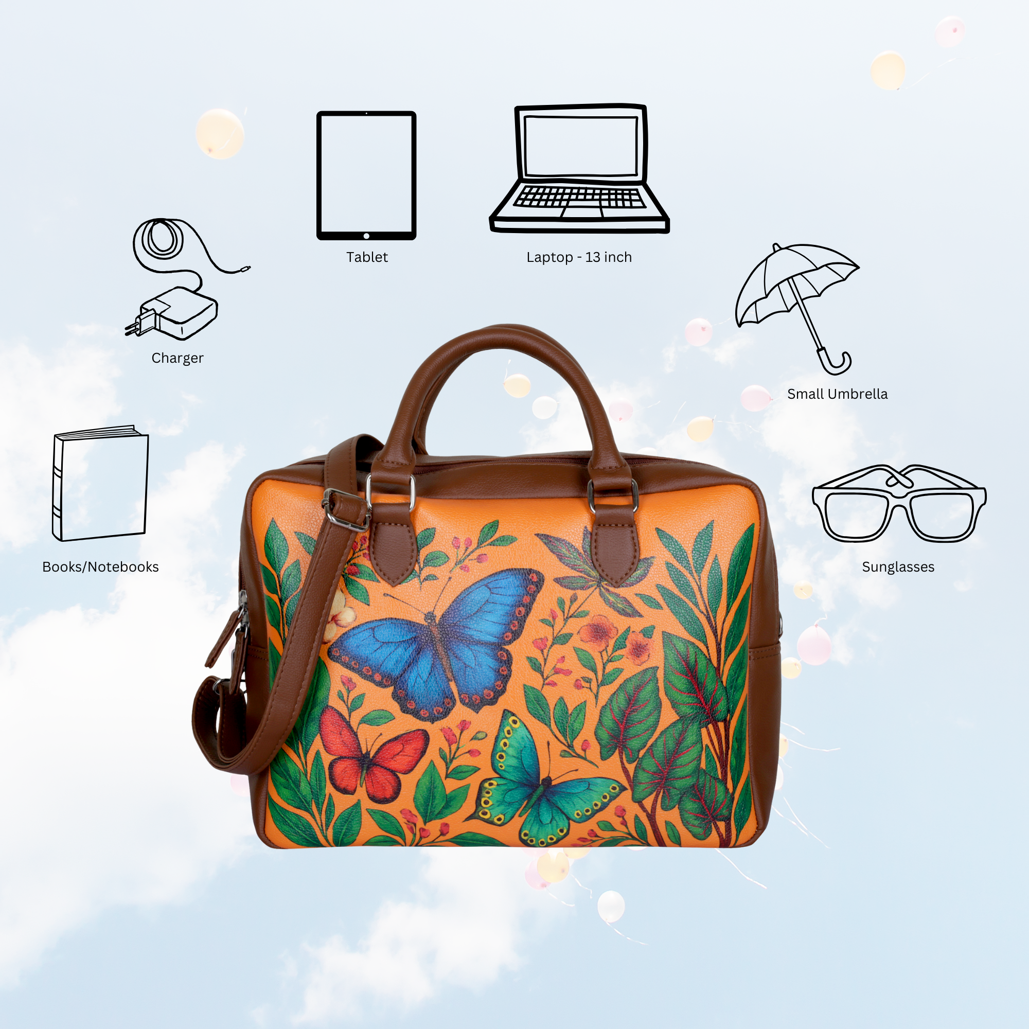 Women's Leather Crossbody Bag with Top Handle – Versatile Printed Shoulder, Tote & Business Handbag – Work, Travel & Daily Use