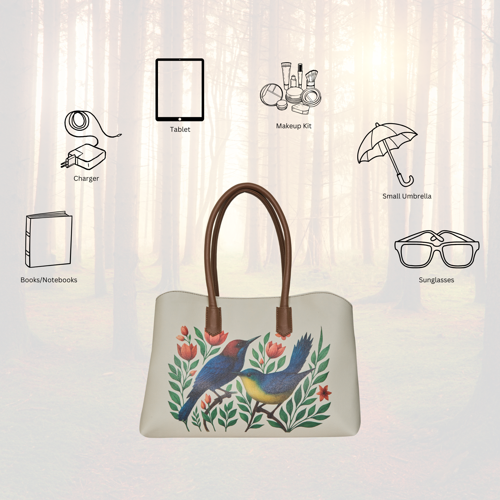 Genuine Leather Printed Carryall Tote for Women – Stylish Shoulder, Top Handle & Handbag for Ladies – Office, Work, Travel & Daily Use