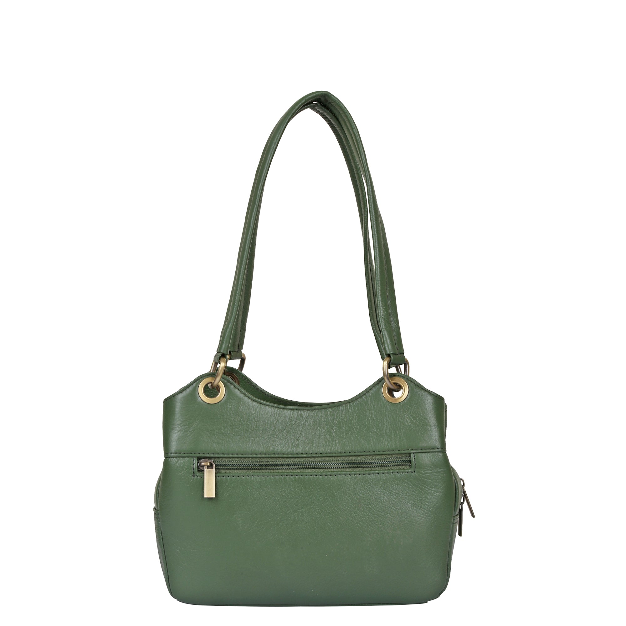 Olive Genuine Leather Satchel Bag – Women’s Designer Tote Handbag