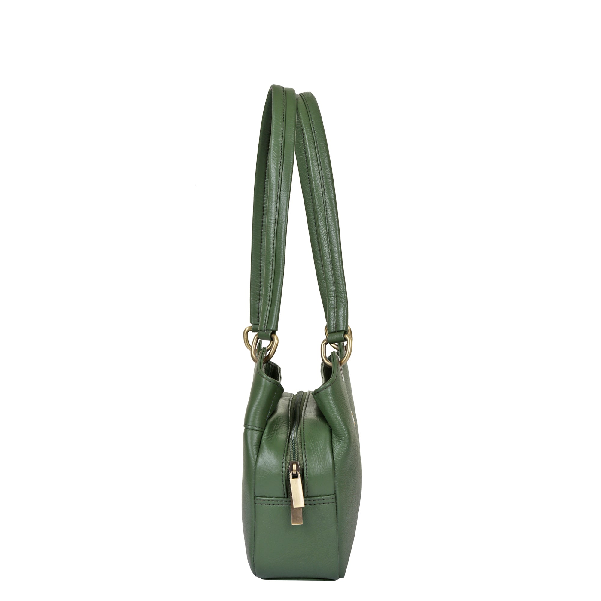 Olive Genuine Leather Satchel Bag – Women’s Designer Tote Handbag