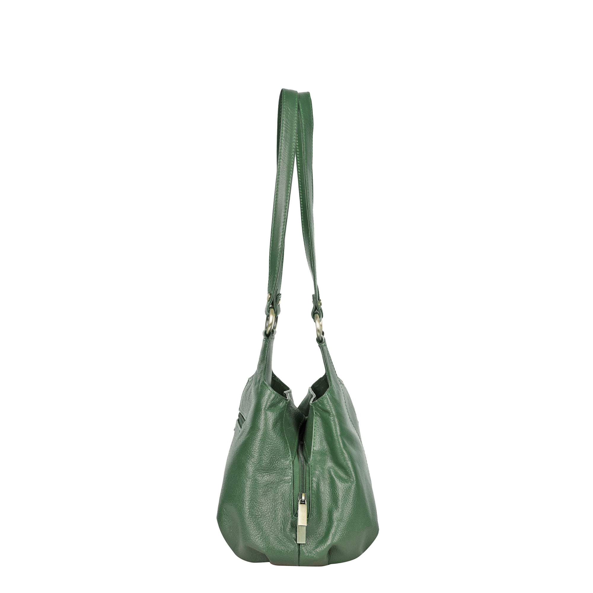 Olive Genuine Leather Satchel Bag – Women’s Shoulder Tote Handbag
