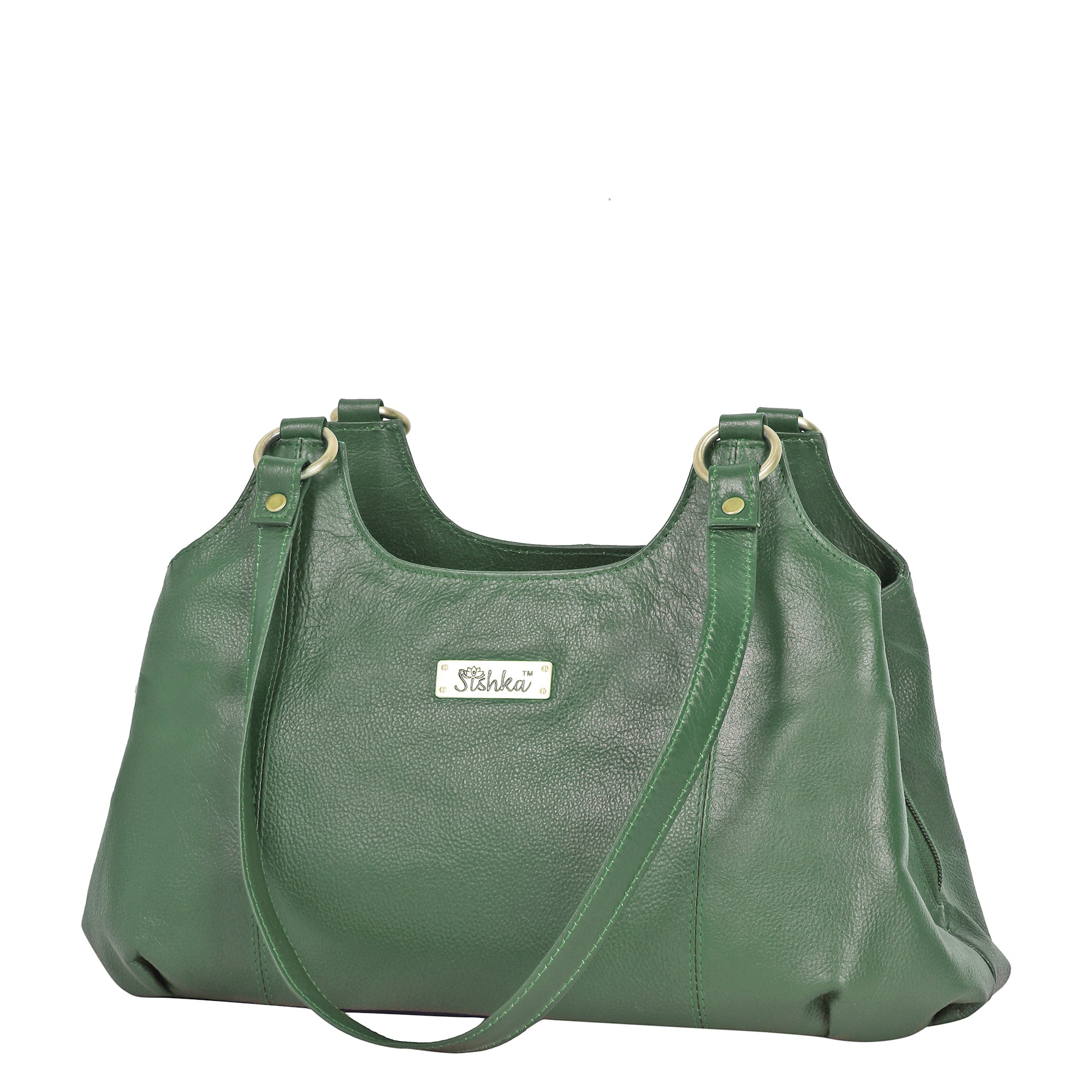 Olive Genuine Leather Satchel Bag – Women’s Shoulder Tote Handbag