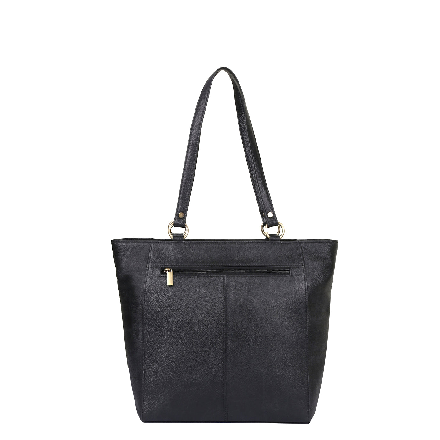 Sishka Black Tote Bag for Women – Elegant Genuine Leather Shoulder Handbag, Spacious Top Handle Satchel, Classic Ladies Purse for Office, Travel, Parties & Everyday Use (H 12" x W 15.25" x D 4.75").