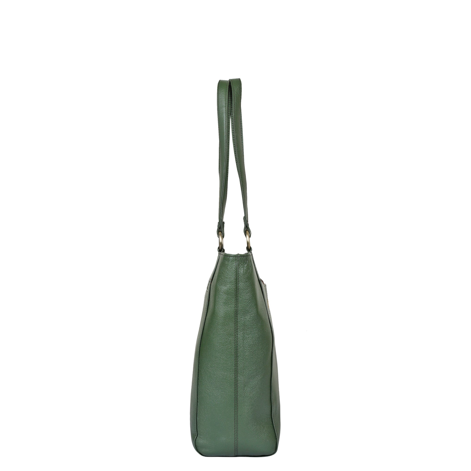 Olive Tote Bag for Women | Sishka Elegant Genuine Leather Satchel, Stylish Top Handle Shoulder Handbag, Spacious Ladies Purse Perfect for Office, Parties, Trips & Daily Use (H 12" x W 15.25" x D 4.75")
