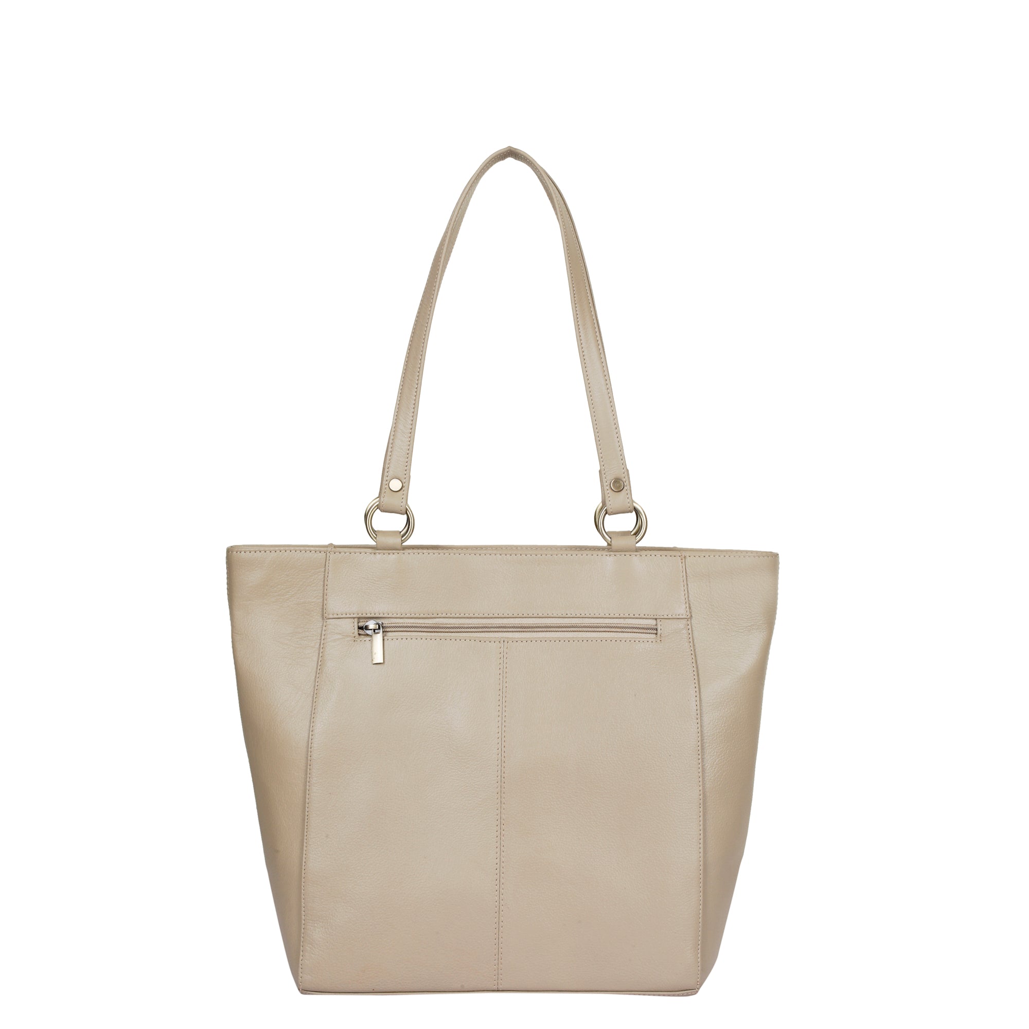 Sishka Taupe Tote Bag for Women – Stylish Genuine Leather Shoulder Handbag, Classic Top Handle Satchel, Spacious Ladies Purse Ideal for Work, Travel, Parties & Everyday Use (H 12" x W 15.25" x D 4.75").