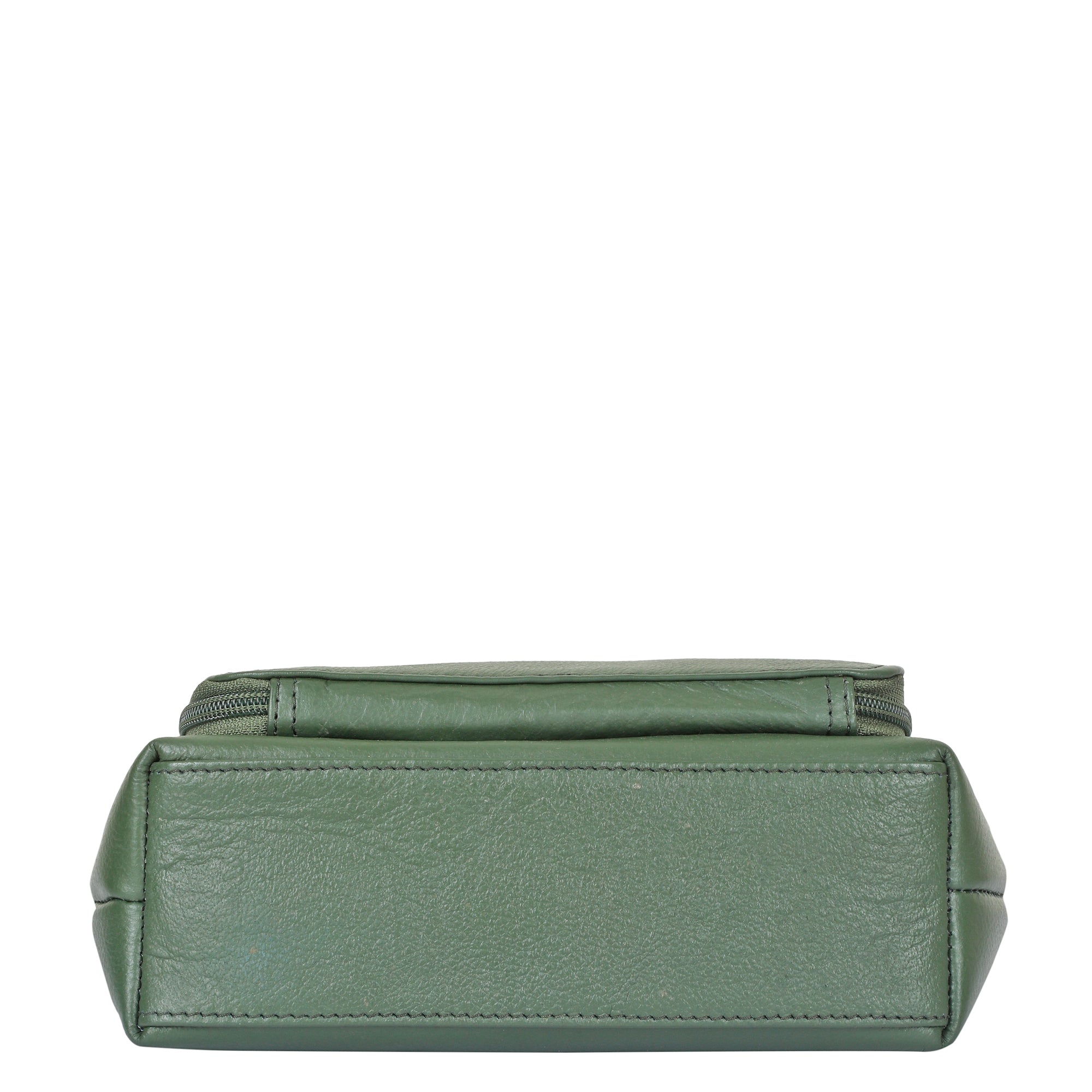 Olive Genuine Leather Shoulder Handbag – Women’s Tote with Front Pocket