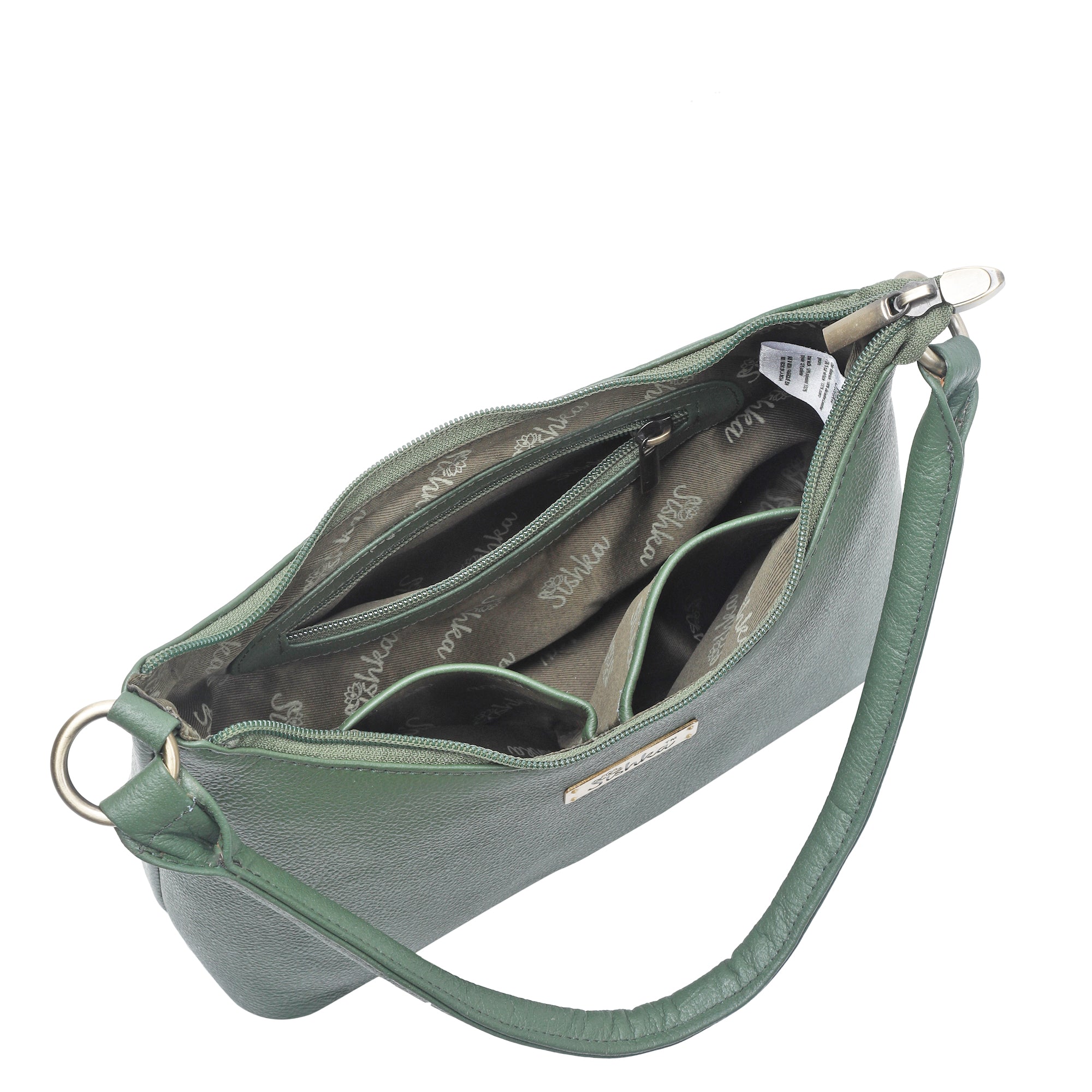 Olive Genuine Leather Shoulder Handbag – Women’s Hobo Tote Purse