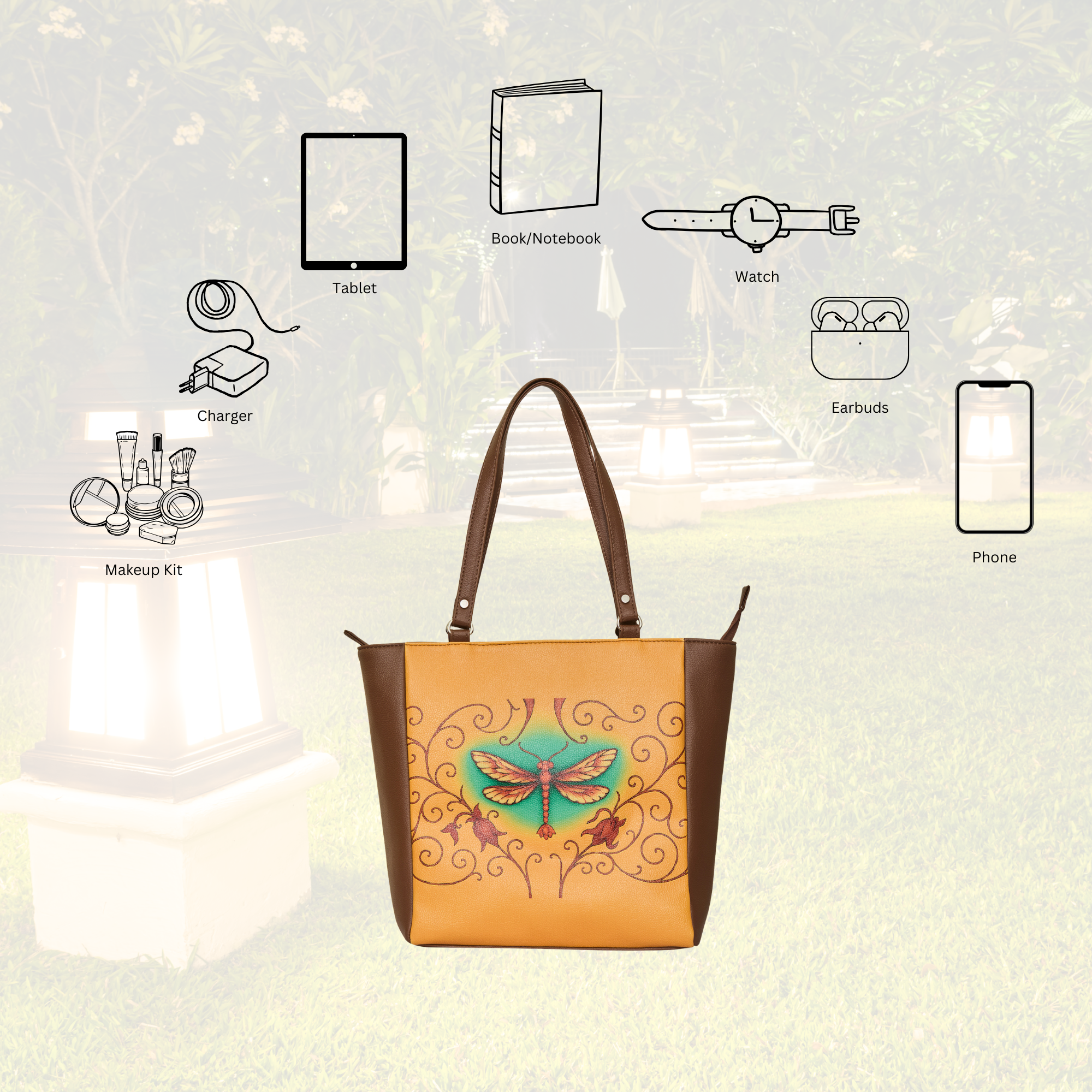 Genuine Leather Ladies' Shoulder Tote Bag– Printed Top Handle Handbag for Women – Work, Travel & Daily Use