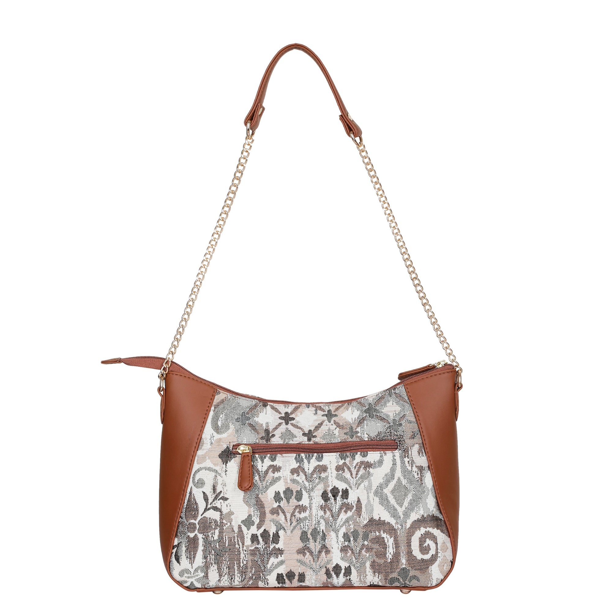 Women’s Abstract Tapestry Hobo Shoulder Bag – Leather Sling & Satchel Purse with Chain Strap & Top Handle for Work & Travel
