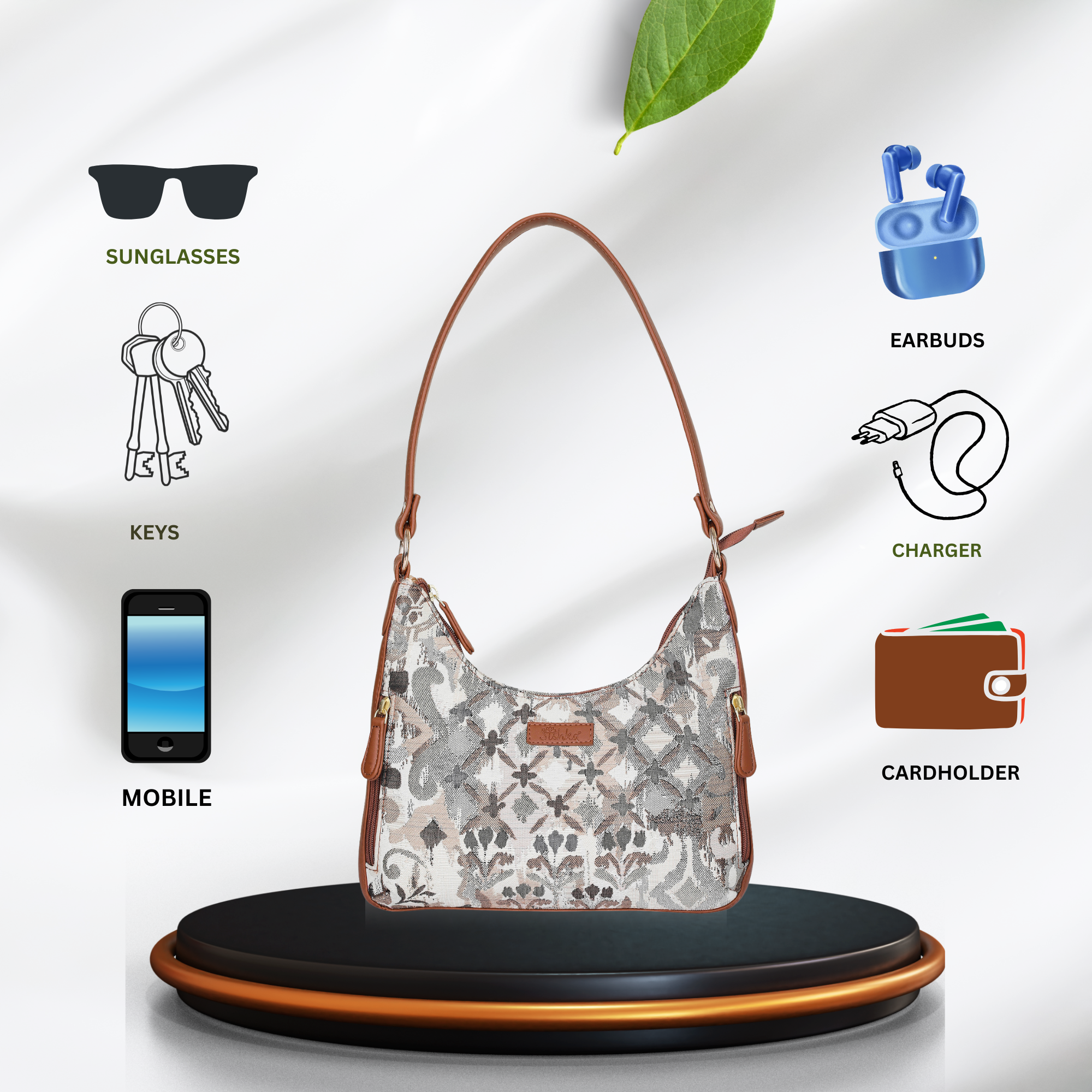 Women’s Abstract Tapestry Hobo Shoulder Bag – Versatile Sling Satchel with Vegan Leather Strap & Classic Top Handle