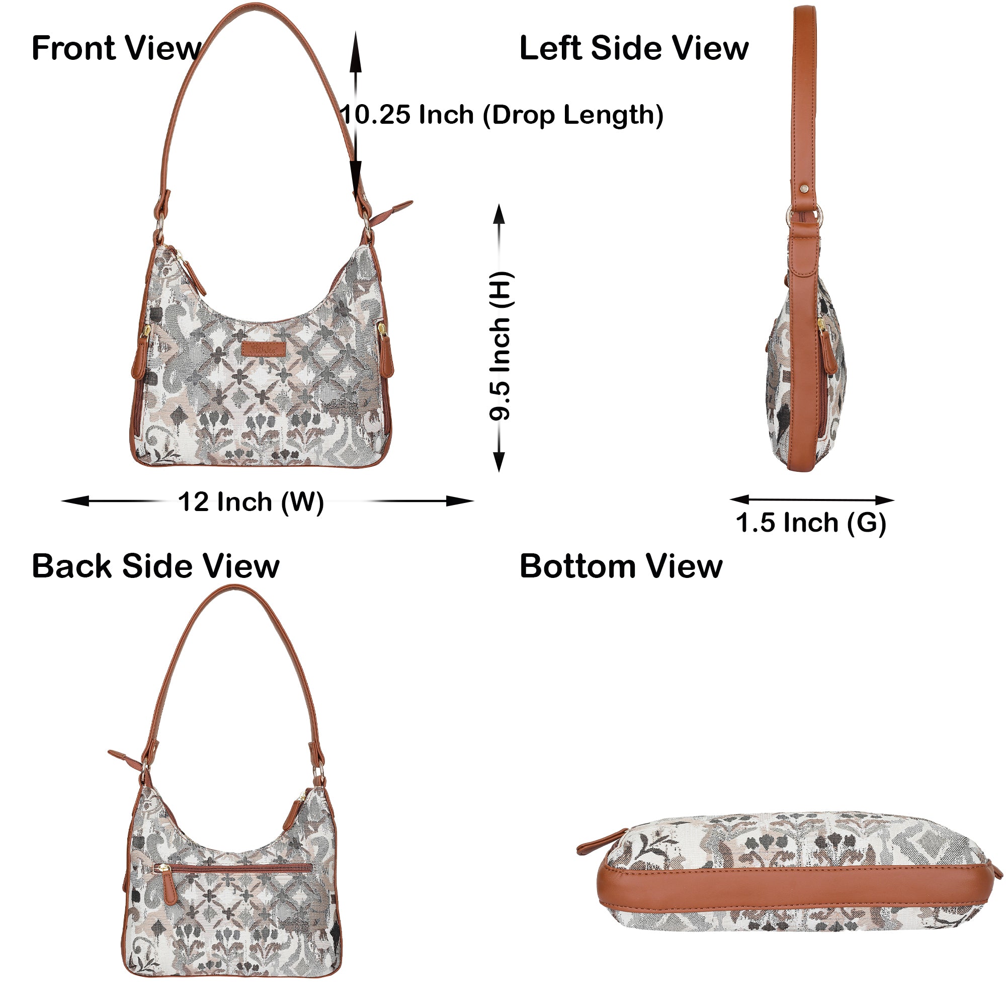 Women’s Abstract Tapestry Hobo Shoulder Bag – Versatile Sling Satchel with Vegan Leather Strap & Classic Top Handle