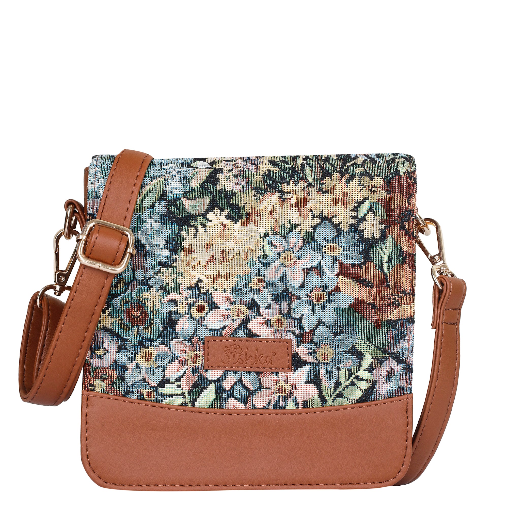 Women’s Botanical Tapestry Crossbody Bag – Vegan Leather Shoulder Sling Messenger Satchel Purse for Travel & Daily Use