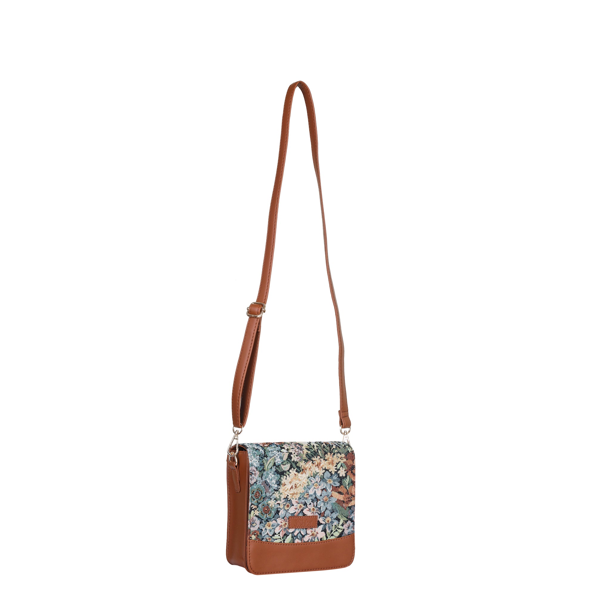 Women’s Botanical Tapestry Crossbody Bag – Vegan Leather Shoulder Sling Messenger Satchel Purse for Travel & Daily Use