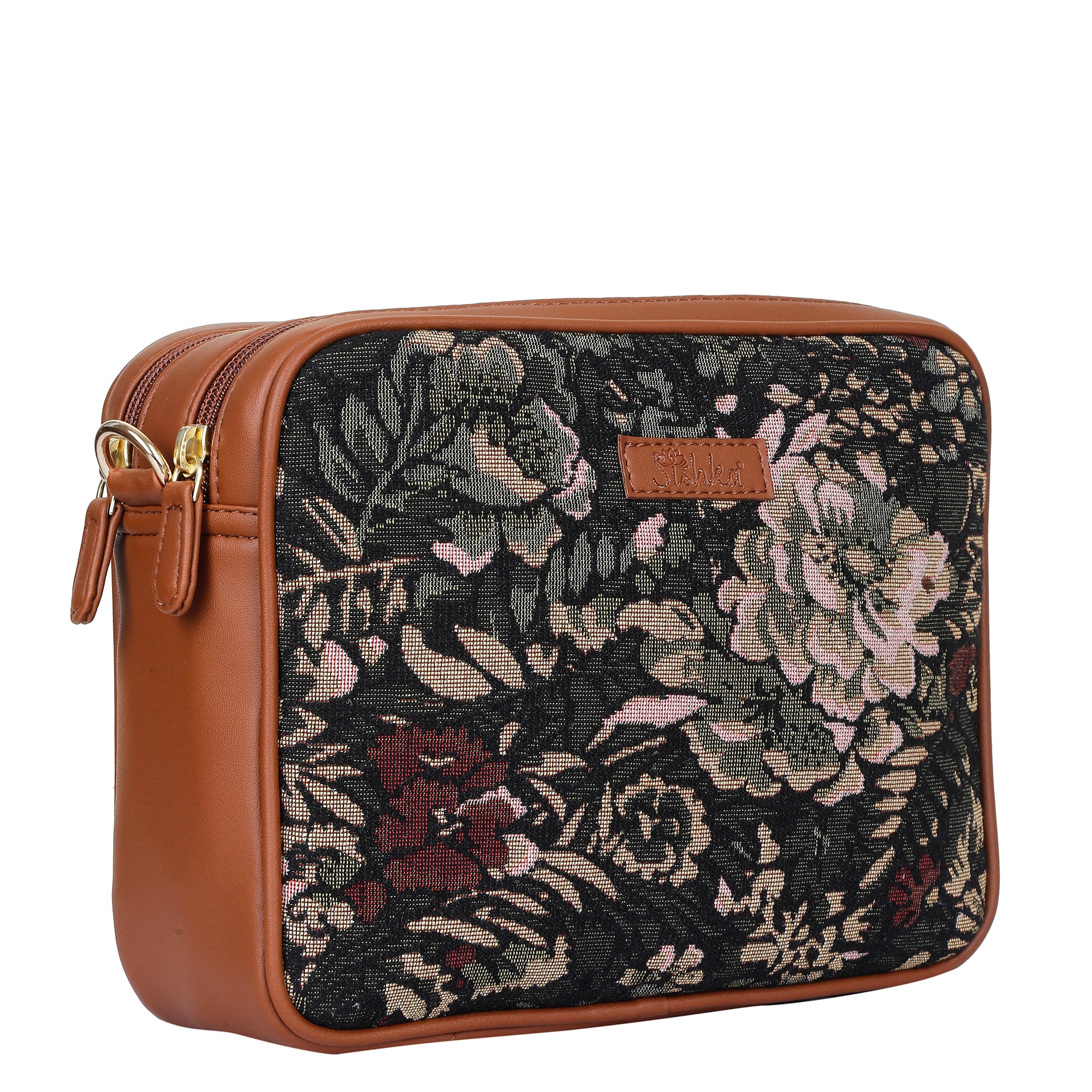 Women’s Vintage Tapestry Messenger Bag – Vegan Leather Crossbody & Shoulder Purse for Travel & Daily Use