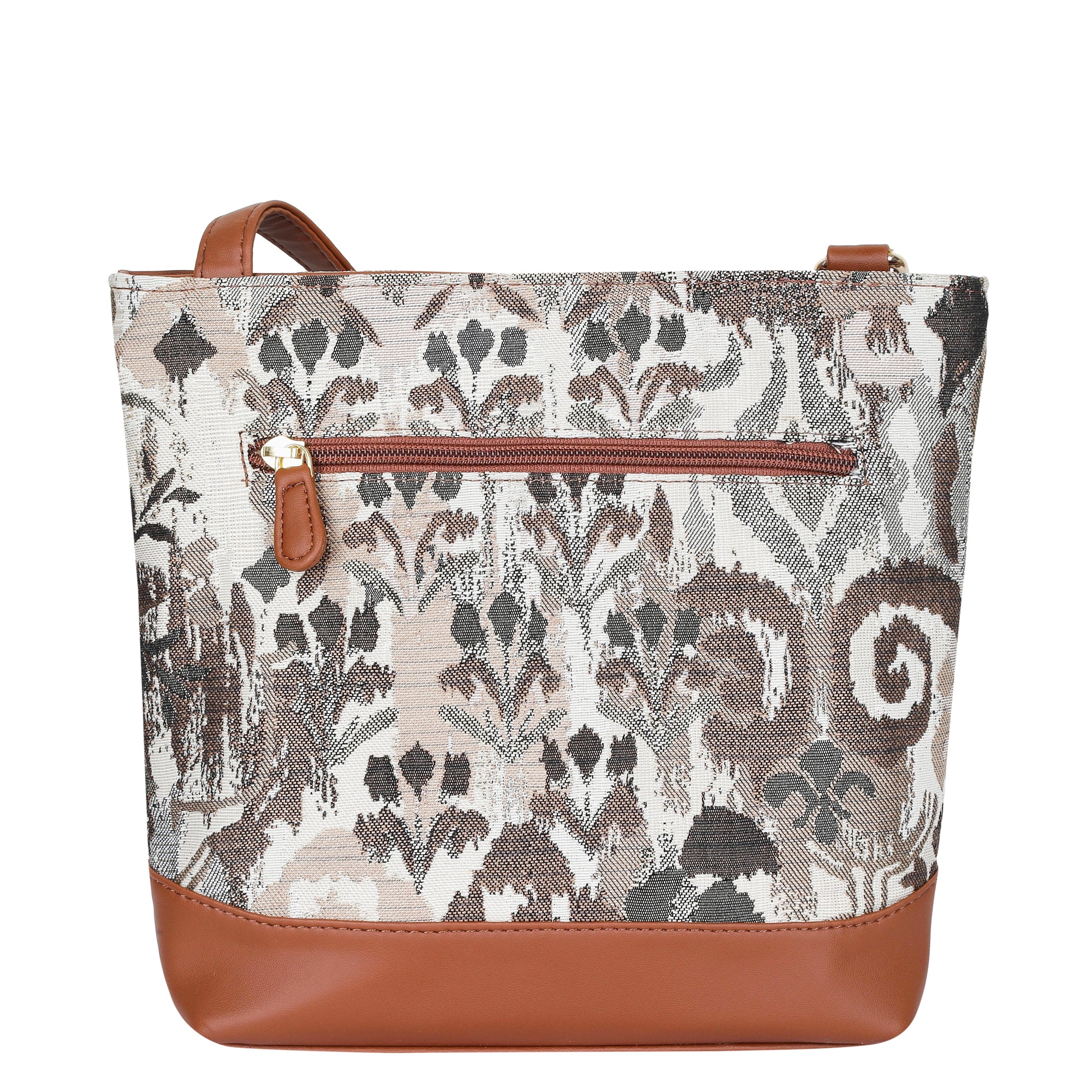 Women’s Abstract Design Tapestry Crossbody Sling Bag – Shoulder & Messenger Purse with Vegan Leather for Outings