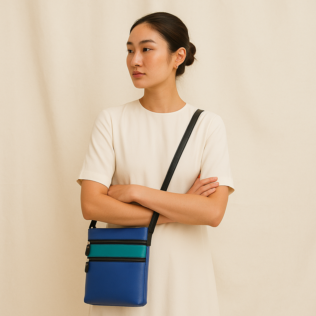 Premium Leather Women’s Crossbody Sling Bag – Multicolour Adjustable Shoulder Purse – Daily Use Ladies Travel & Work Handbag