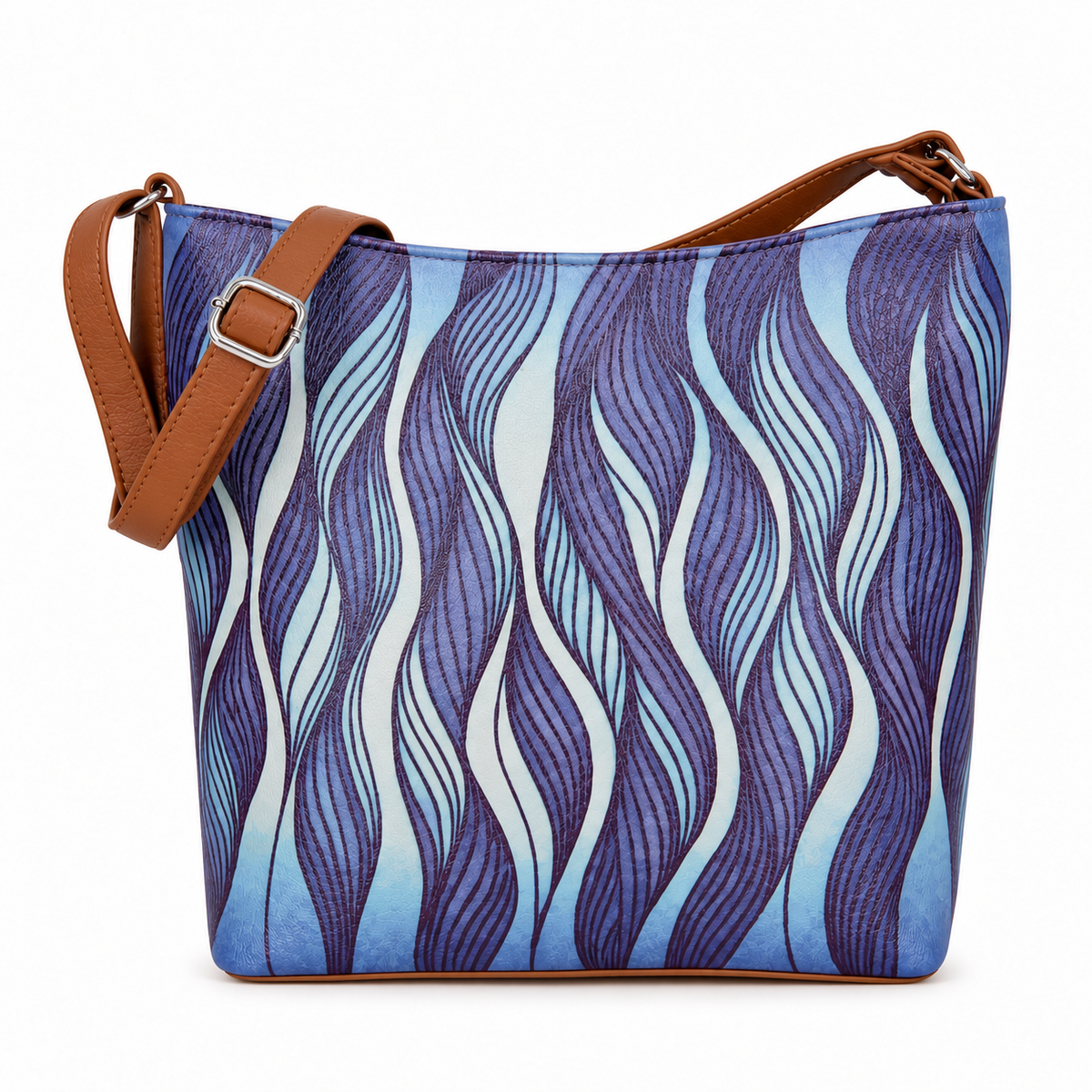 Printed Vegan Leather Crossbody Bag – Adjustable Sling & Over the Shoulder Bag for Women – Stylish Handbag & Travel Purse