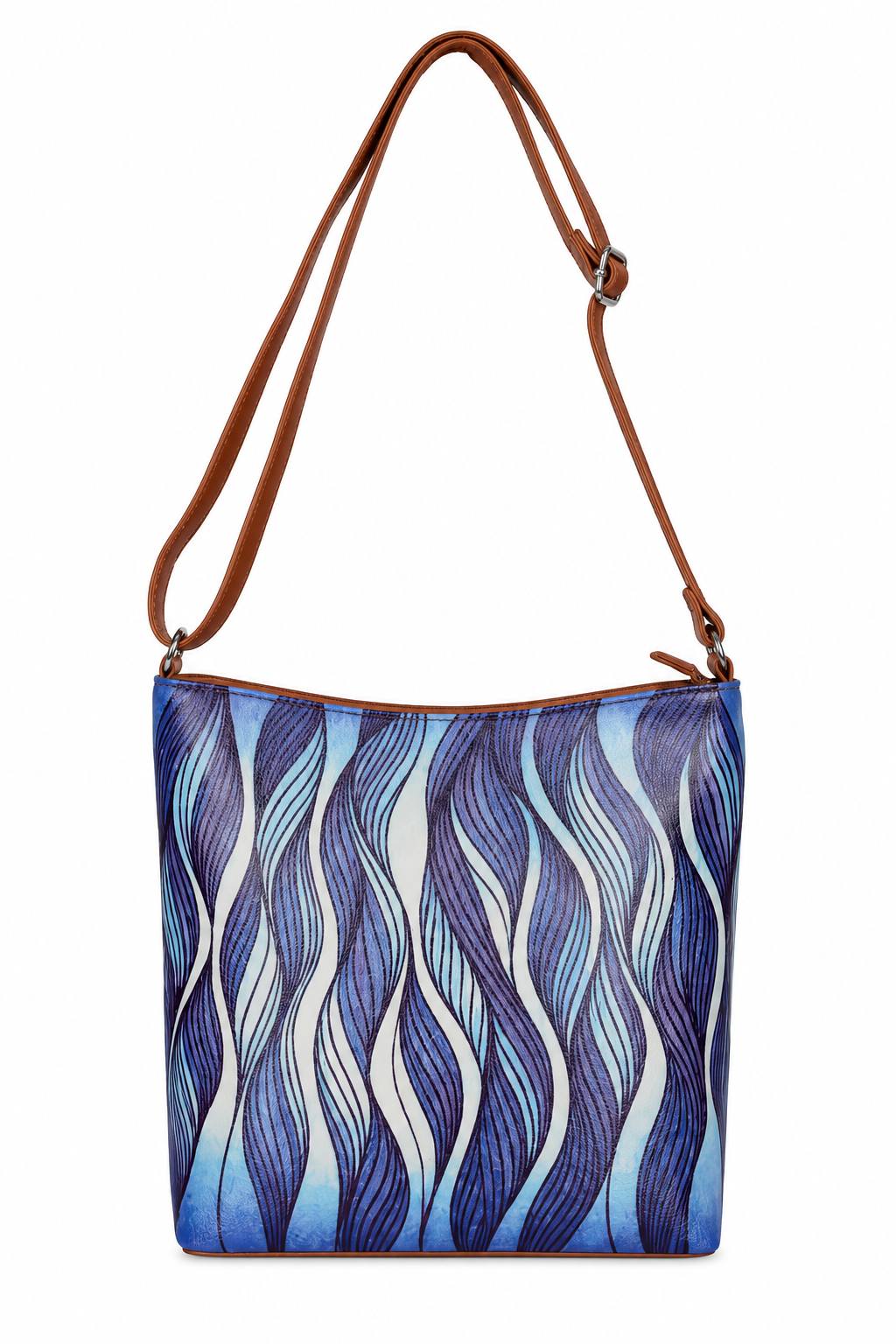 Printed Vegan Leather Crossbody Bag – Adjustable Sling & Over the Shoulder Bag for Women – Stylish Handbag & Travel Purse