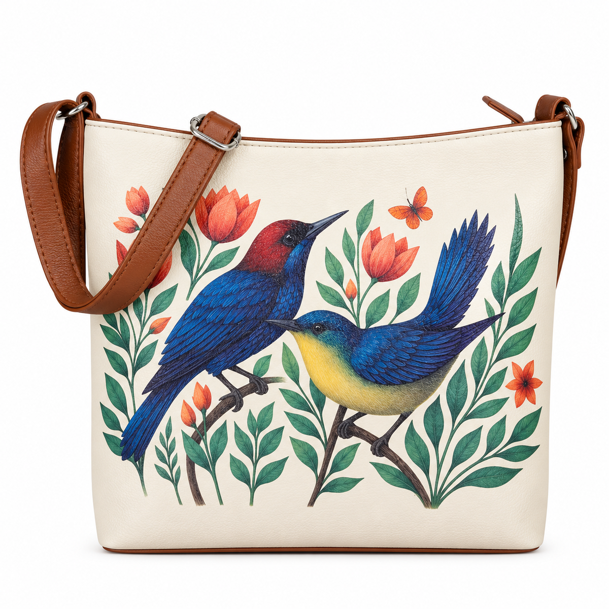 Printed Vegan Leather Crossbody Bag – Adjustable Sling & Over the Shoulder Bag for Women – Stylish Handbag & Travel Purse