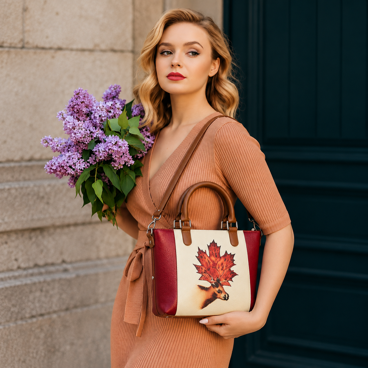 Women’s Vegan Leather 3-in-1 Printed Convertible Shoulder Bag – Stylish Top Handle Crossbody & Handbag Purse – Everyday Use