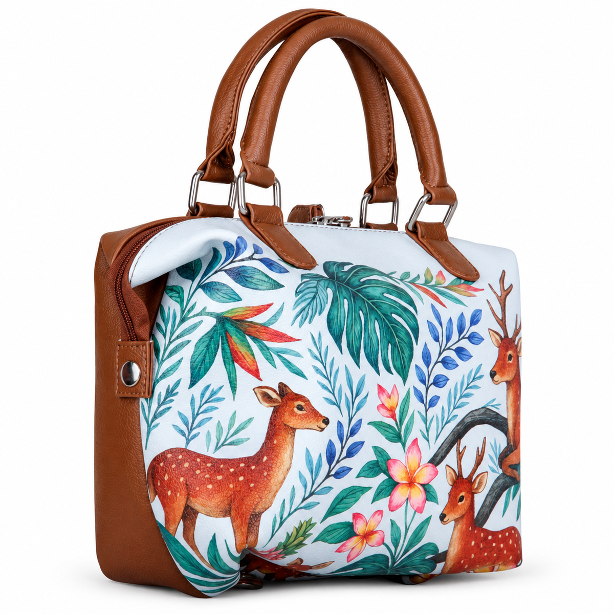 Women’s Vegan Leather 3-in-1 Printed Convertible Shoulder Bag – Stylish Top Handle Crossbody & Handbag Purse – Everyday Use