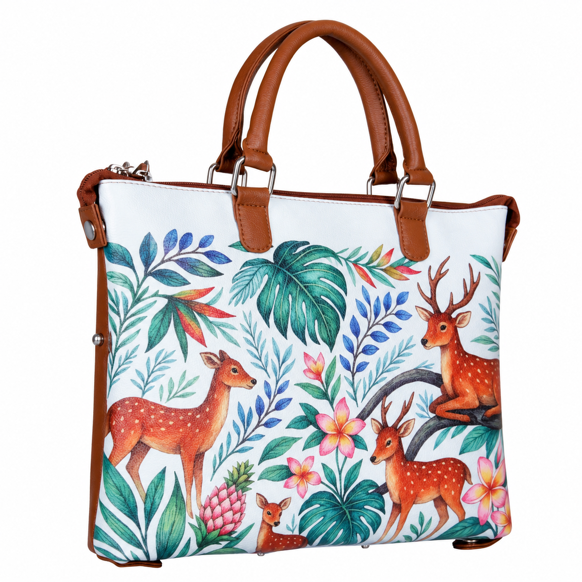 Women’s Vegan Leather 3-in-1 Printed Convertible Shoulder Bag – Stylish Top Handle Crossbody & Handbag Purse – Everyday Use