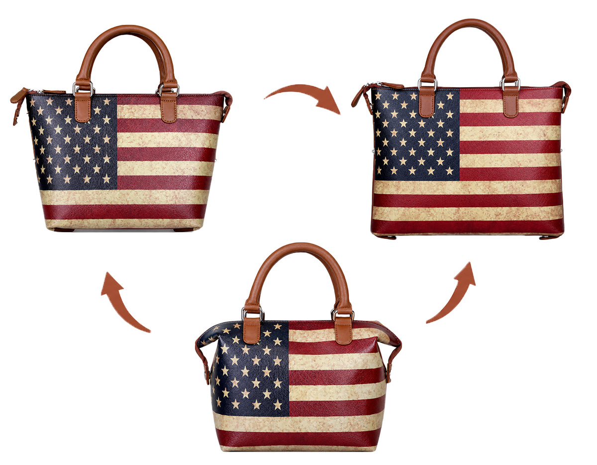 Women’s Vegan Leather 3-in-1 Printed Convertible Shoulder Bag – Stylish Top Handle Crossbody & Handbag Purse – Everyday Use