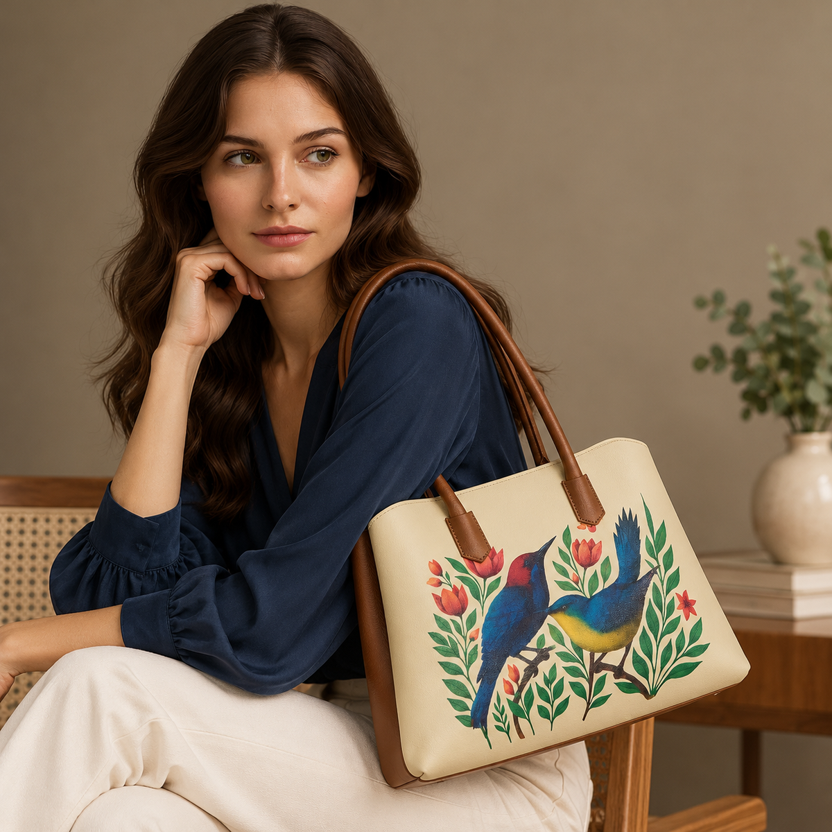 Vegan Leather Printed Carryall Tote for Women – Stylish Shoulder, Top Handle & Handbag for Ladies – Office, Work, Travel & Daily Use