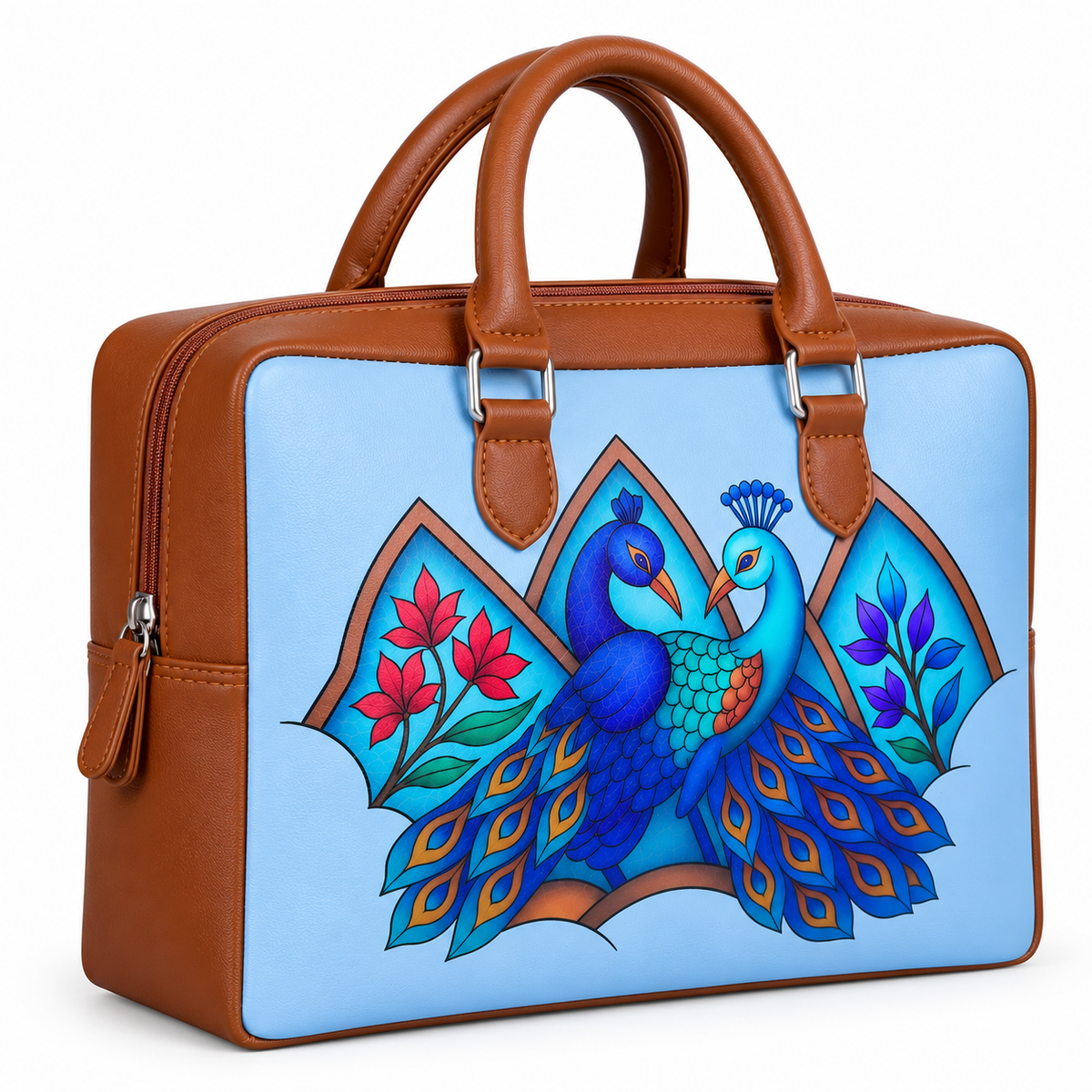 Leather Crossbody Bag for Women with Top Handle – Versatile Printed Vegan Shoulder, Tote & Business Handbag – Work, Travel & Daily Use