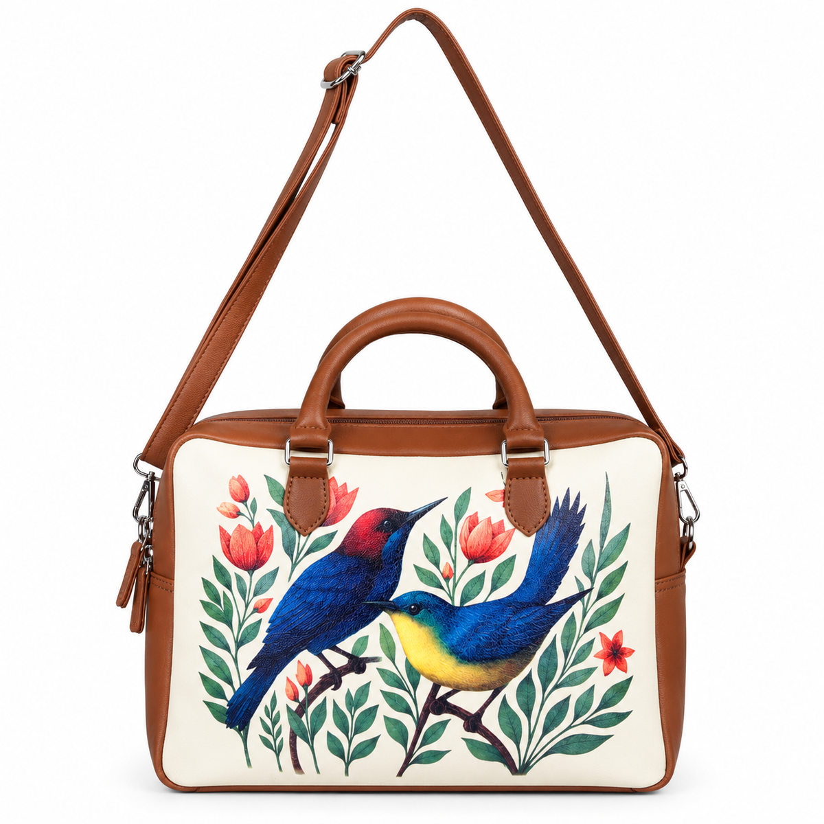 Leather Crossbody Bag for Women with Top Handle – Versatile Printed Vegan Shoulder, Tote & Business Handbag – Work, Travel & Daily Use