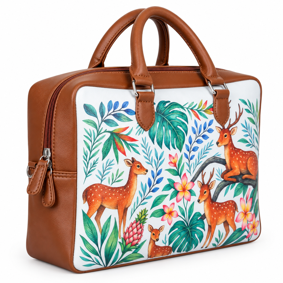 Leather Crossbody Bag for Women with Top Handle – Versatile Printed Vegan Shoulder, Tote & Business Handbag – Work, Travel & Daily Use