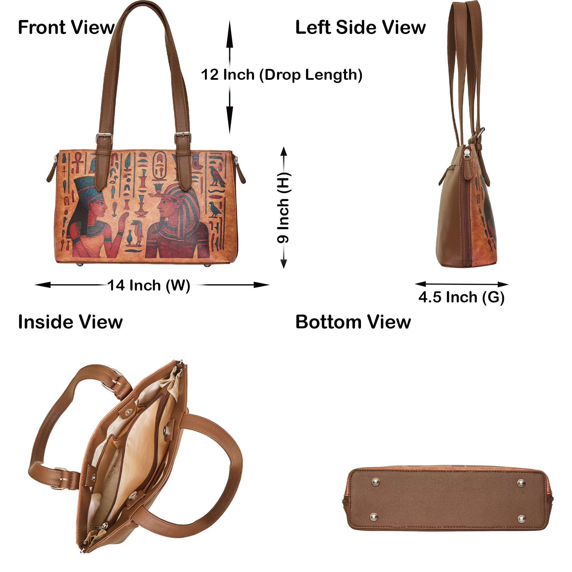 Tote Bag for Ladies'– Stylish Women's Printed Leather Shoulder, Handbag & Top Handle Purse – Travel, Work & Daily Use