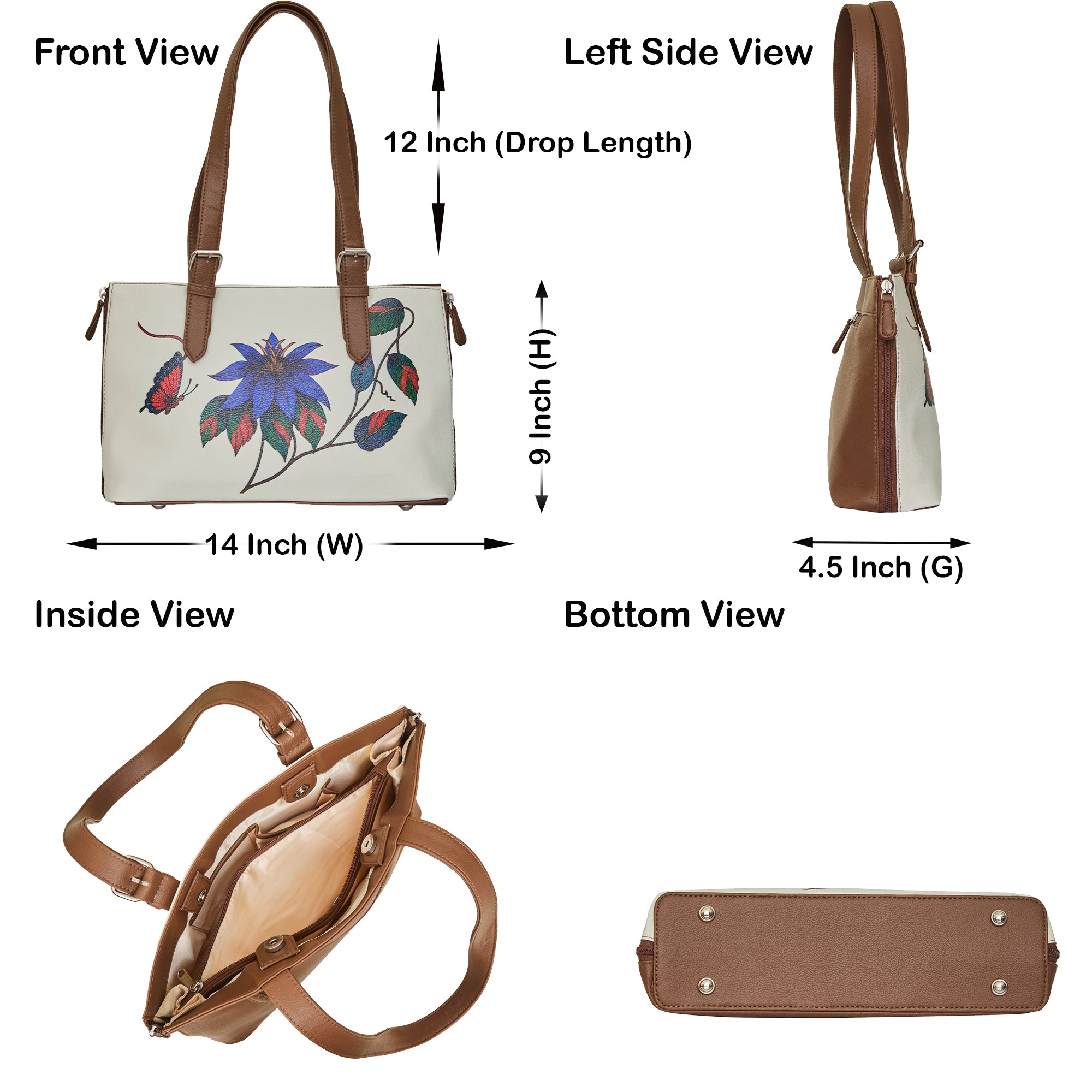 Tote Bag for Ladies'– Stylish Women's Printed Leather Shoulder, Handbag & Top Handle Purse – Travel, Work & Daily Use