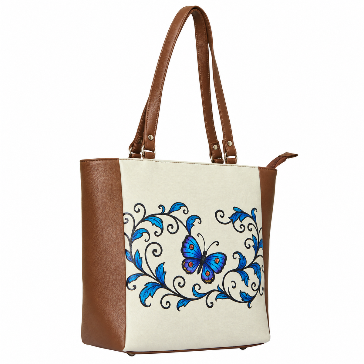Vegan Leather Ladies' Shoulder Tote Bag– Printed Top Handle Handbag for Women – Work, Travel & Daily Use