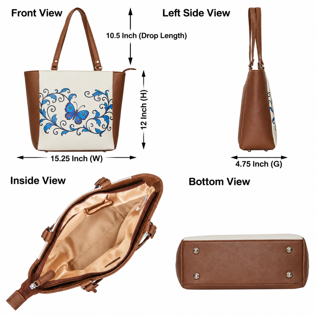 Vegan Leather Ladies' Shoulder Tote Bag– Printed Top Handle Handbag for Women – Work, Travel & Daily Use