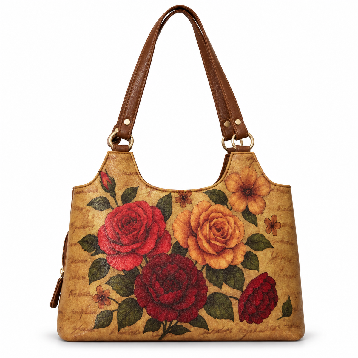 Printed Vegan Leather Shoulder Tote Bag for Women – Stylish Top Handle Handbag Purse– Travel, Office & Daily Use
