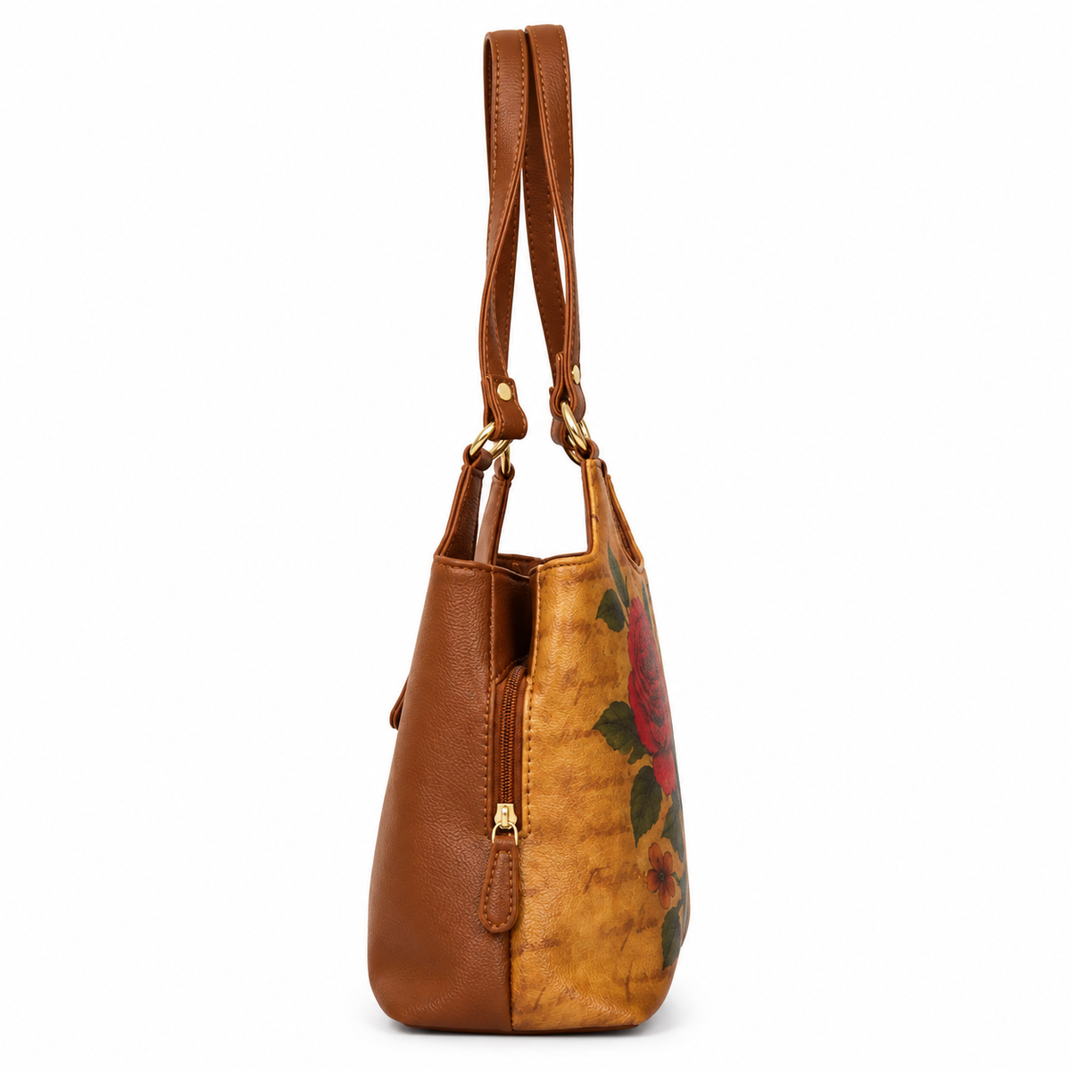 Printed Vegan Leather Shoulder Tote Bag for Women – Stylish Top Handle Handbag Purse– Travel, Office & Daily Use