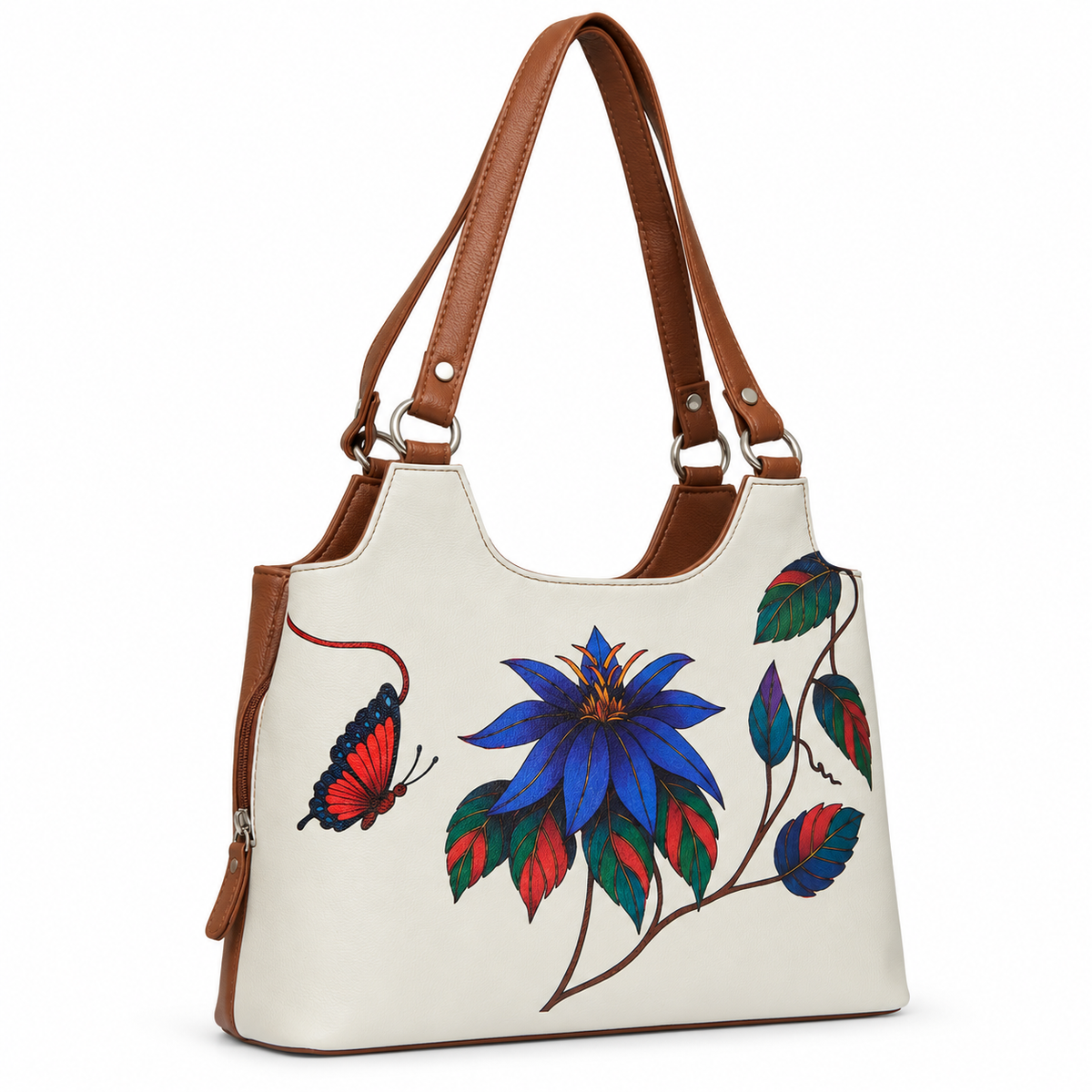 Printed Vegan Leather Shoulder Tote Bag for Women – Stylish Top Handle Handbag Purse– Travel, Office & Daily Use