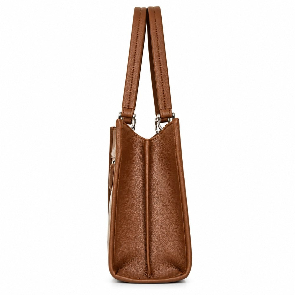Women’s Printed Vegan Leather Satchel Handbag – Vegan Shoulder & Top Handle Bag – Office, Work, Travel & Daily Use