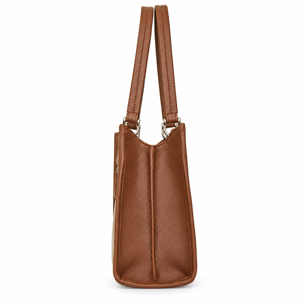 Women’s Printed Vegan Leather Satchel Handbag – Vegan Shoulder & Top Handle Bag – Office, Work, Travel & Daily Use