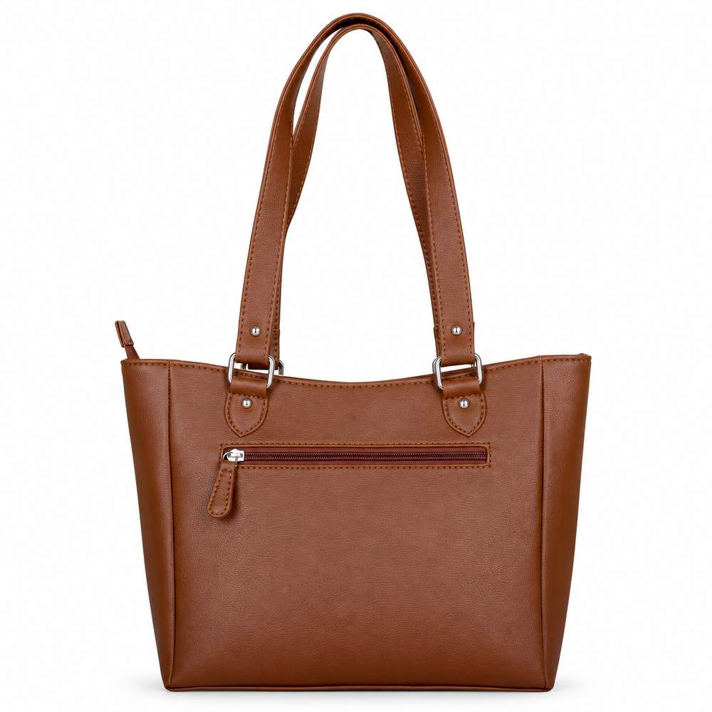 Ladies’ Printed Vegan Leather Shoulder Tote Bag– Handbag, Top Handle Purse for Women – Ideal for Office, Travel & Everyday Use