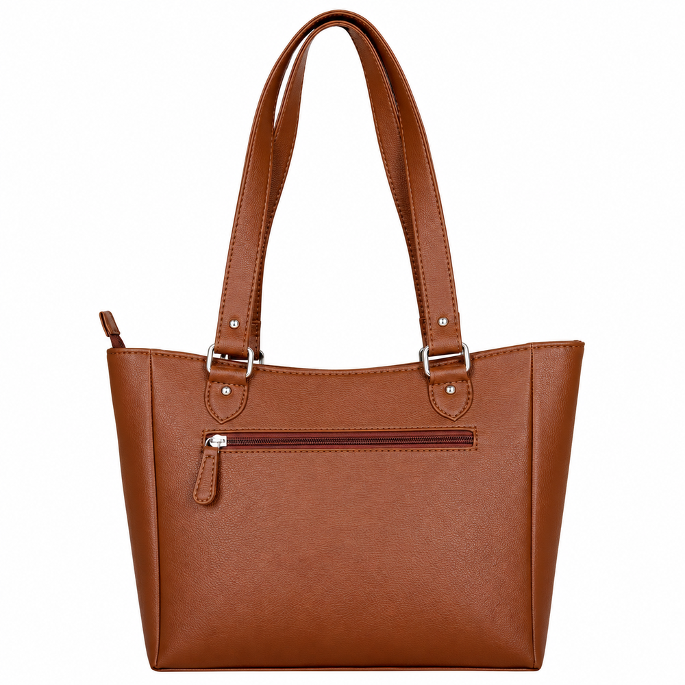 Ladies’ Printed Vegan Leather Shoulder Tote Bag– Handbag, Top Handle Purse for Women – Ideal for Office, Travel & Everyday Use