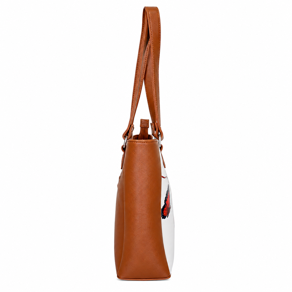 Ladies’ Printed Vegan Leather Shoulder Tote Bag– Handbag, Top Handle Purse for Women – Ideal for Office, Travel & Everyday Use