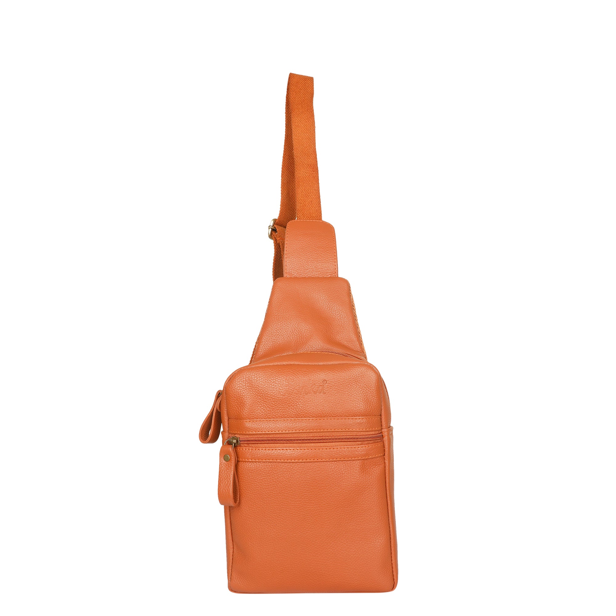 Premium Leather Fanny Sling Bag For Women Men Chest Pack Crossbody Shoulder Belt Bags Travel-Tan