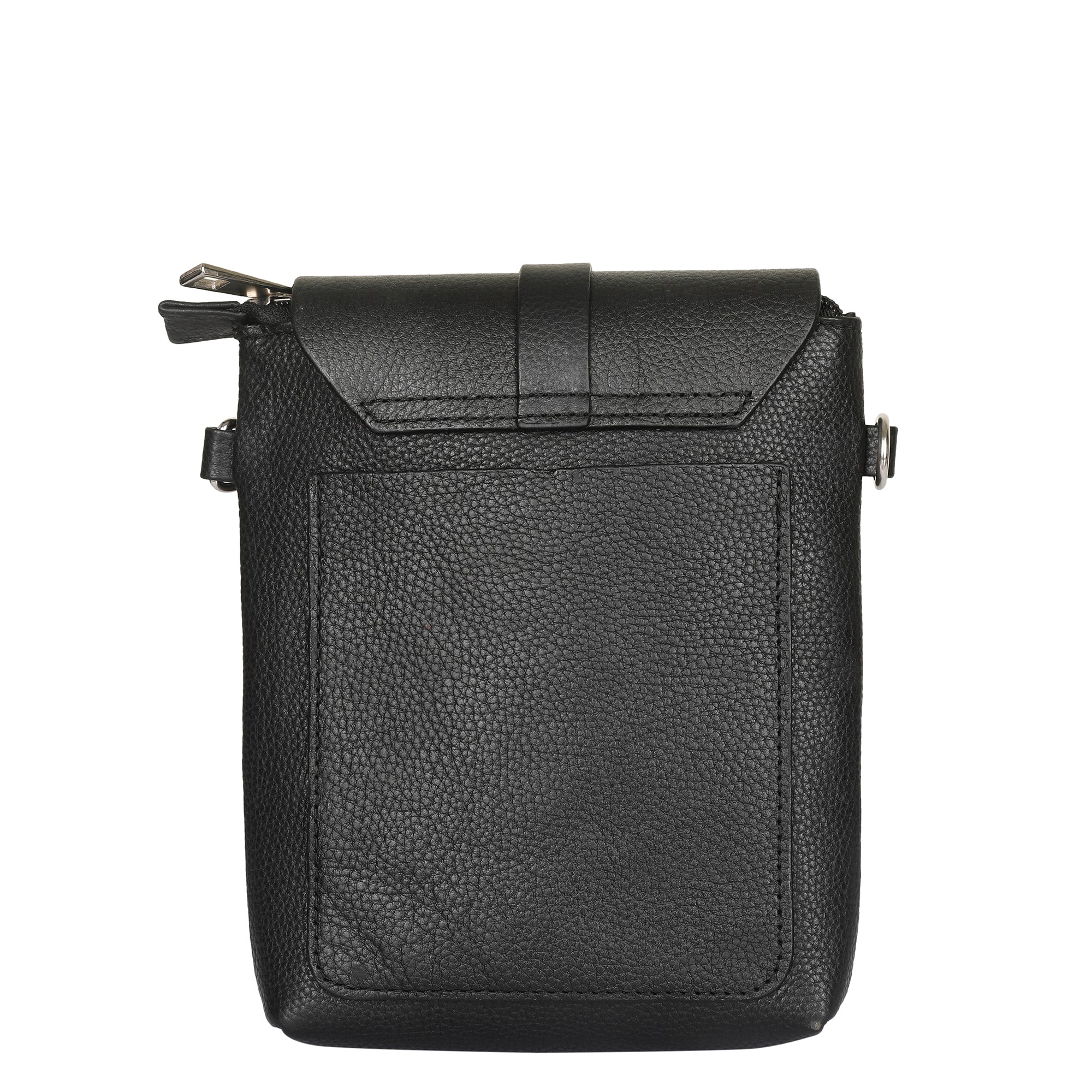 Leather Black Messenger Bag for Men & Women –Small Crossbody Shoulder Bag, Side Sling Bag for Travel, Work & Daily Use