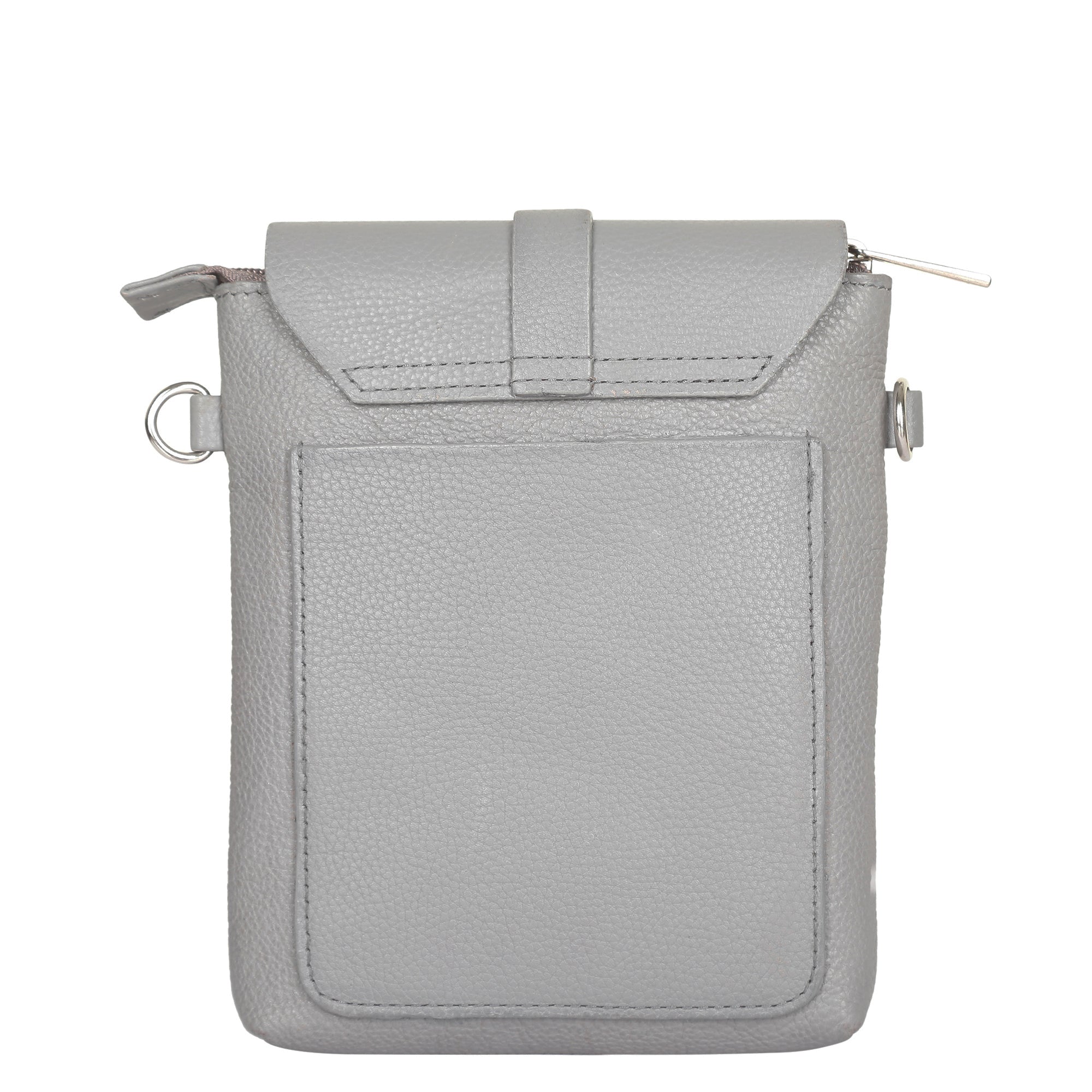 Leather Grey Messenger Bag for Men & Women –Small Crossbody Shoulder Bag, Side Sling Bag for Travel, Work & Daily Use