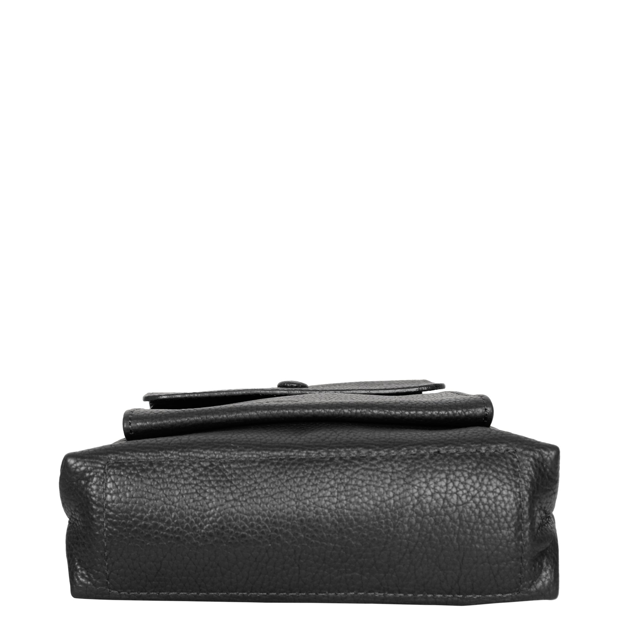 Leather Crossbody Shoulder Bag for Men & Women – Stylish Sling Messenger Bag for Work, Business, Travel & Everyday Use- Black